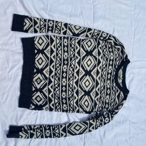 Black and white geometric sweater